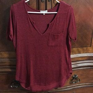 Maroon top